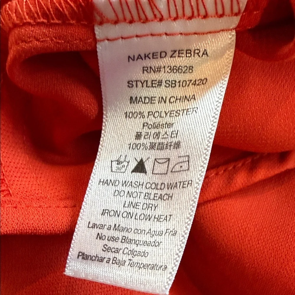 Naked Zebra Bright Orange Off-Shoulder Blouse